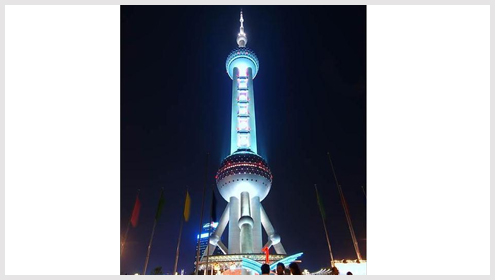 东方明珠电视塔钢结构天线喷铝